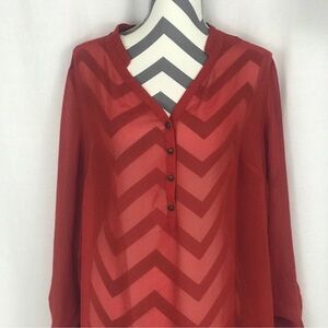 Ana A New Approach Sheer Red Women Blouse